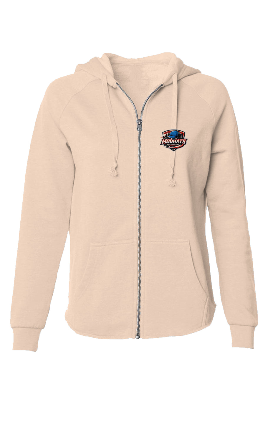 Mobhats Womens Lightweight Wash Zip Hoodie